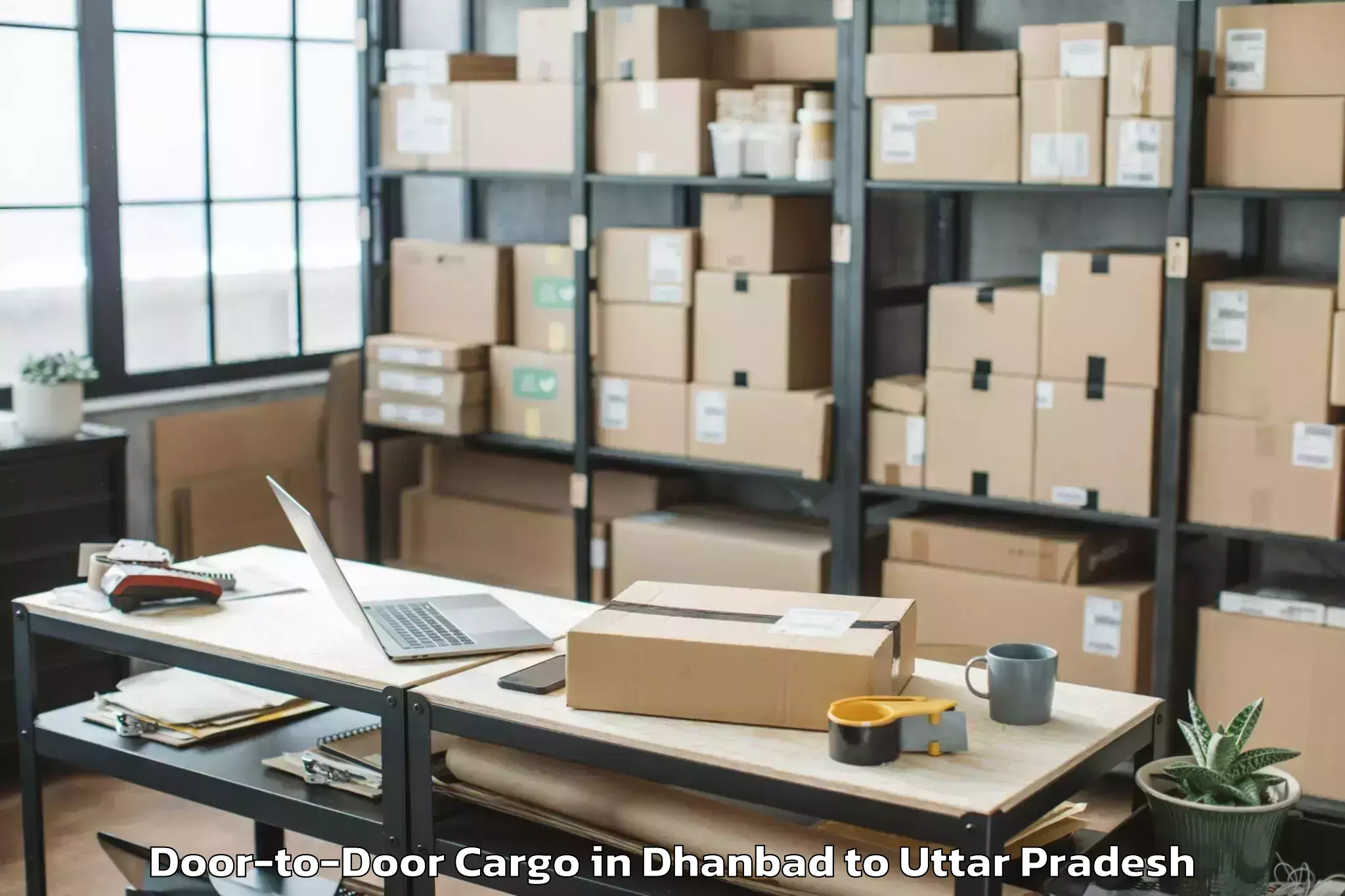 Top Dhanbad to Muhammadabad Door To Door Cargo Available